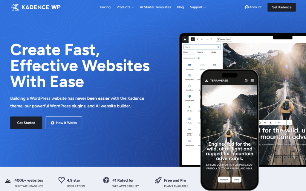 Tyler Jurelle recommends Kadence WP to design websites that ensure consistently high performance.